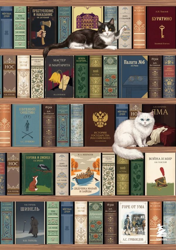 Блокнот. Книжный шкаф. (А5, твердая обложка, 64 л.) (у.н.)