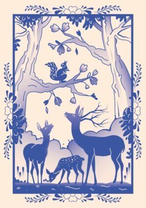 cover1__w600-16207 Блокнот Жили-были. Гжель «Олененок» (формат А5, 144 стр., блинтовое тиснение, тонированный блок)