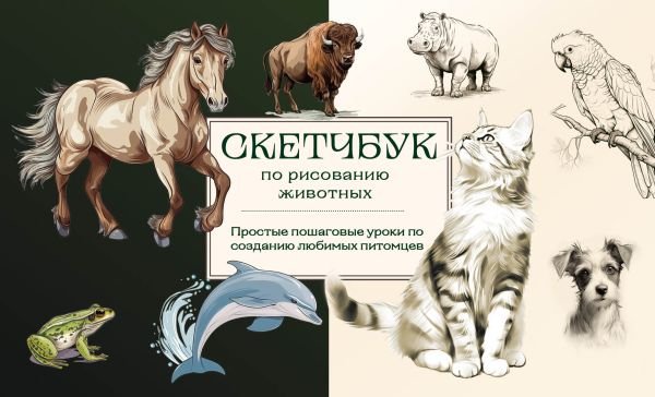cover1__w600-18031 Скетчбук по рисованию животных. Простые пошаговые уроки по созданию любимых питомцев